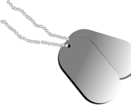 a dog tag on a white background