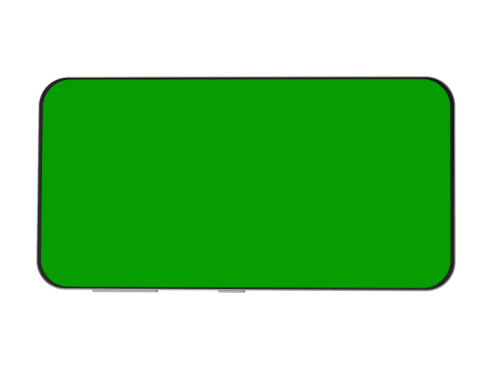 a green screen on a white background