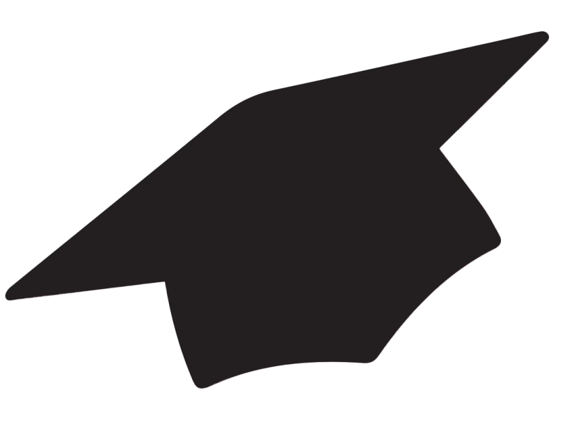 a black graduation cap on a white background