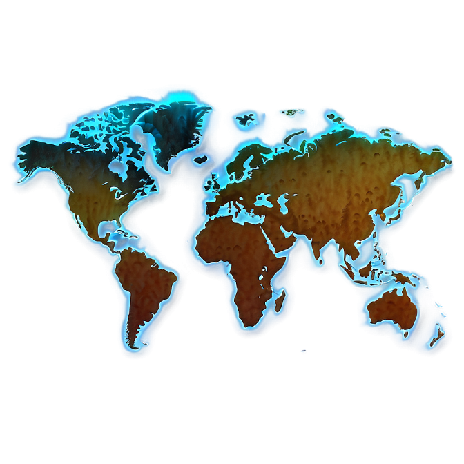 a map of the world on a white background