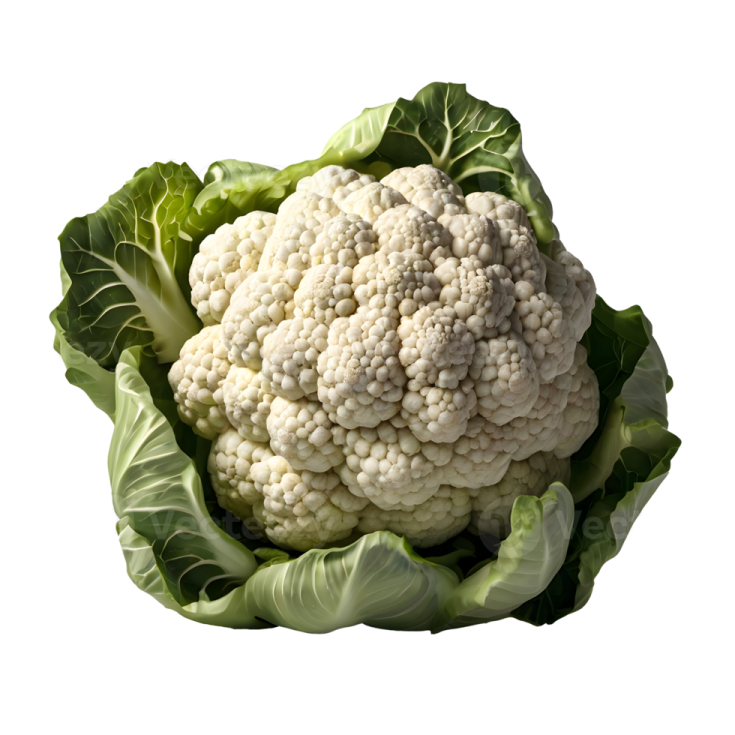 a head of caulia on white background