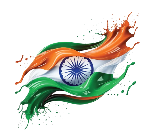 the indian flag painted on a white background