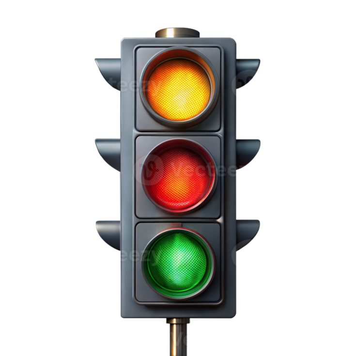 a traffic light with red and green lights