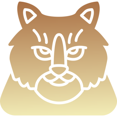 a brown and white cat icon