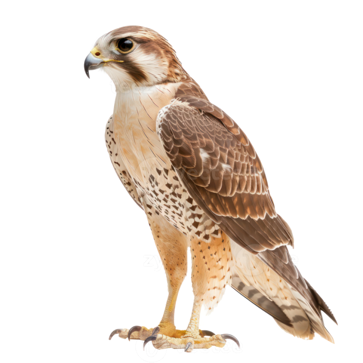 a brown and white bird sitting on top of a white surface