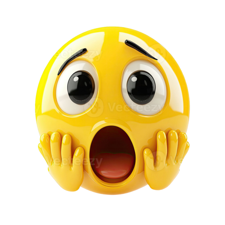 a yellow smiley face with an open mouth