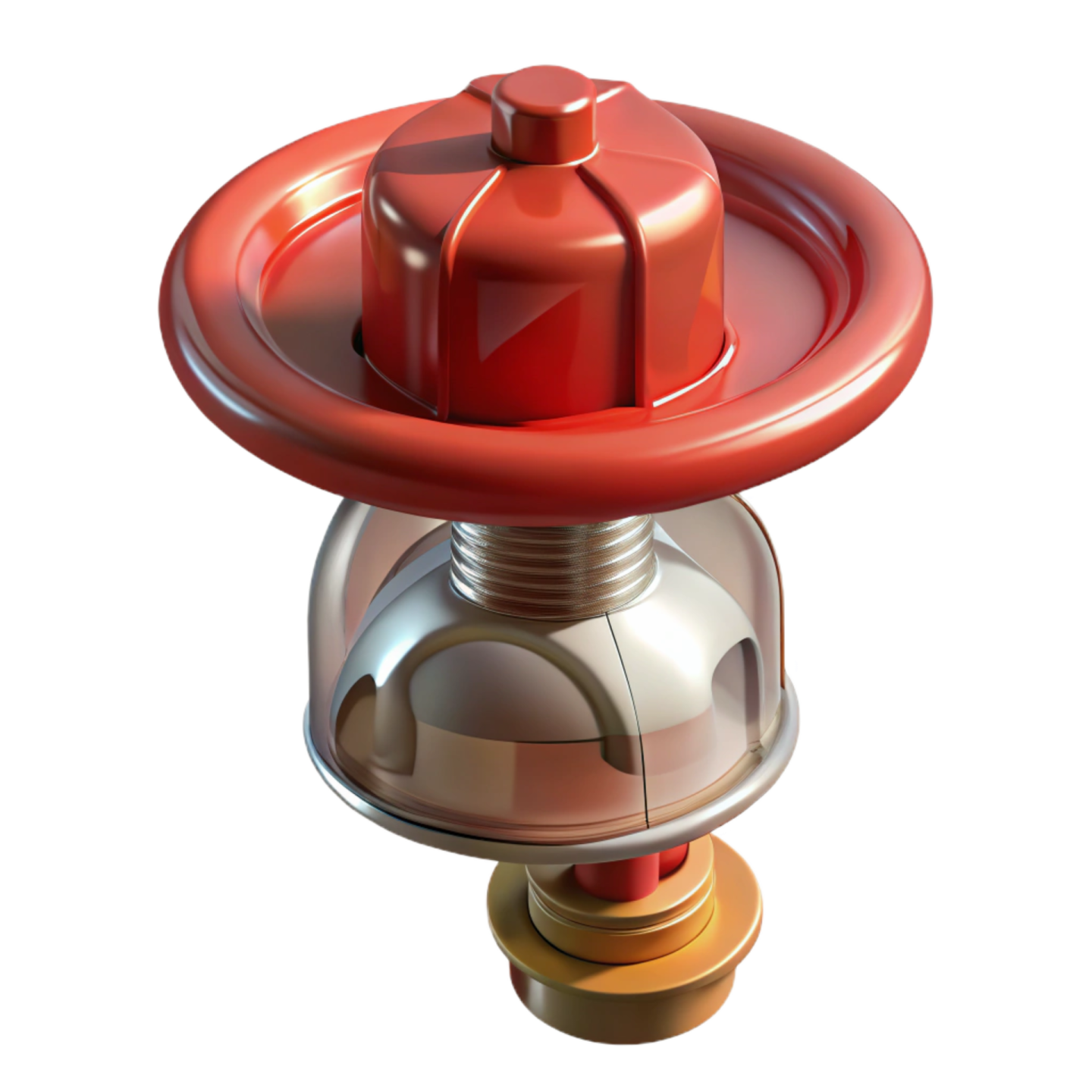 a red knob on a white background