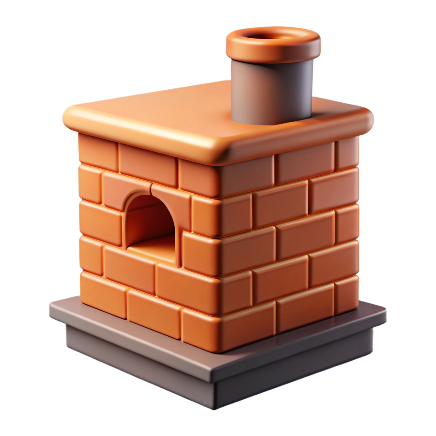 a small brick house with a chimney on top