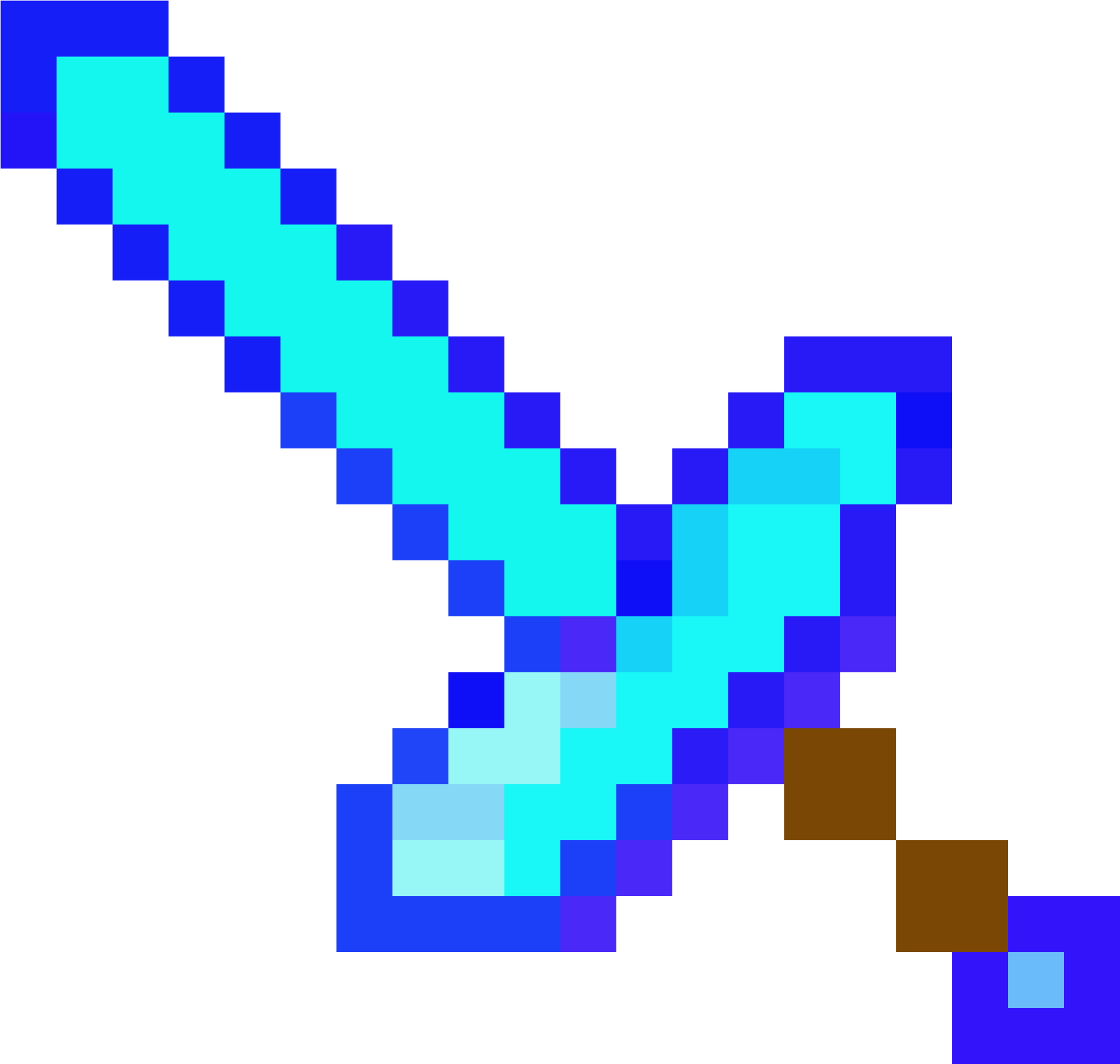 an image of a blue and brown pixel
