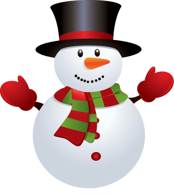 a snowman wearing a hat and scarf