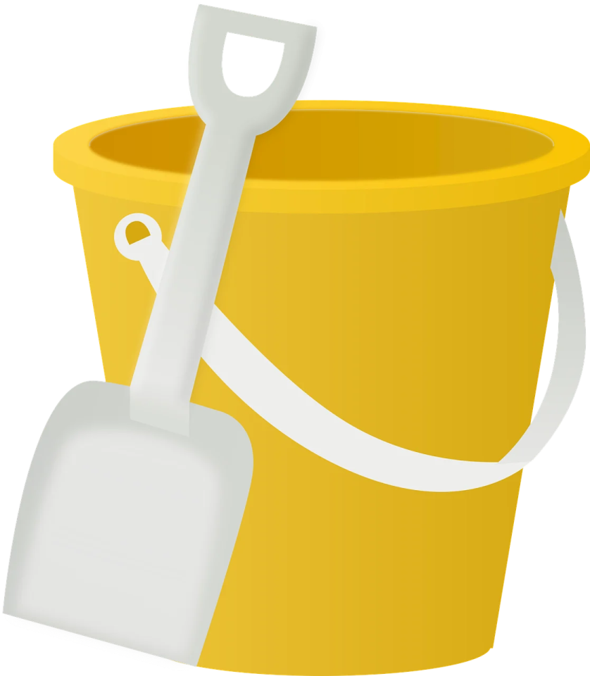 a bucket and shovel