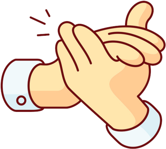 a cartoon hand with two fingers on it