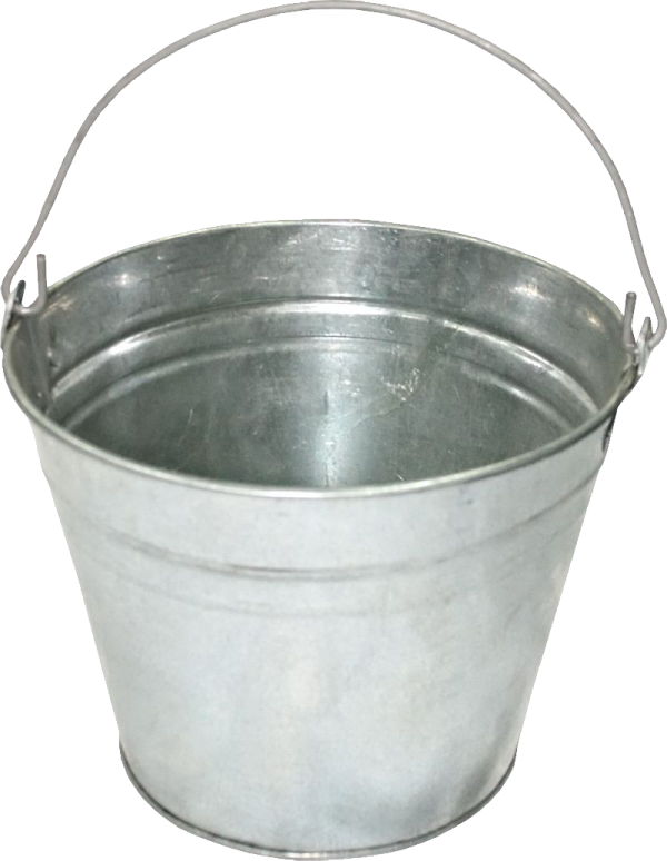 a metal bucket with handle