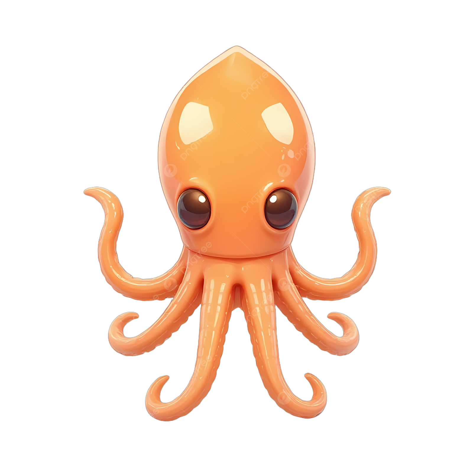 an orange octopus with big eyes