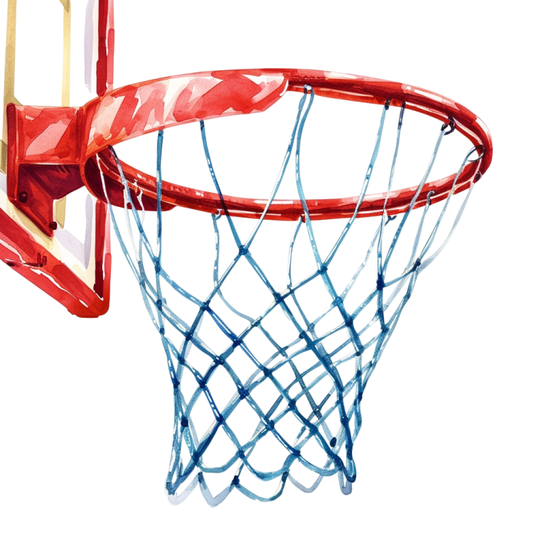 an illustration of a basketball hoop on a white background