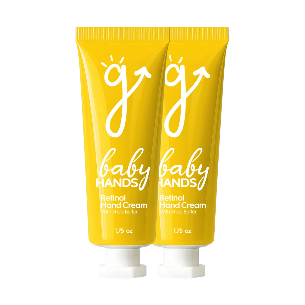 a pair of hand creams on a white background