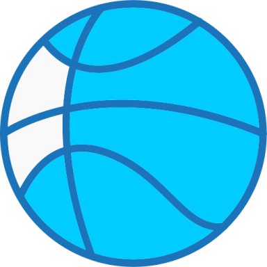 a blue basketball ball on a white background