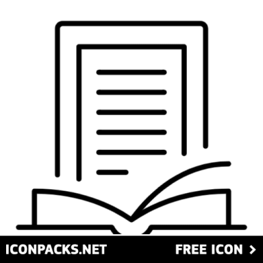 a black and white icon of an open book
