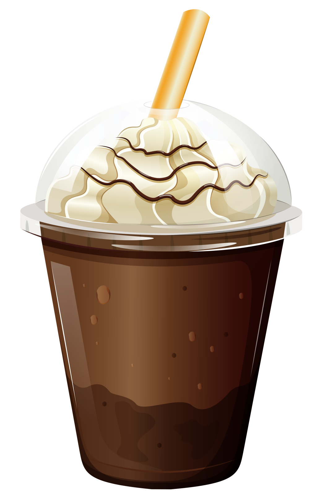 a chocolate milkshak in a plastic cup vector