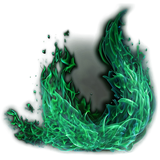 blue and green fire