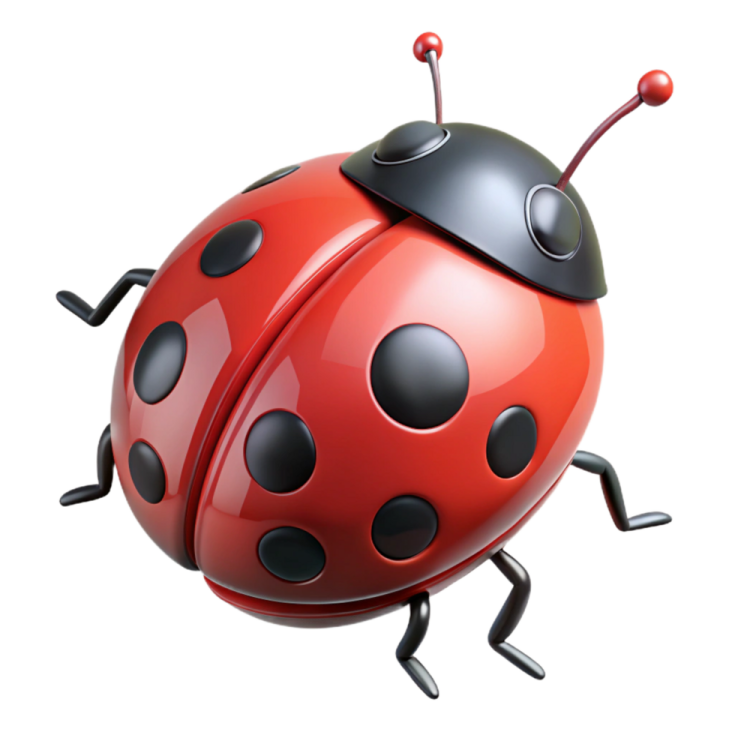 a ladybug on a white background