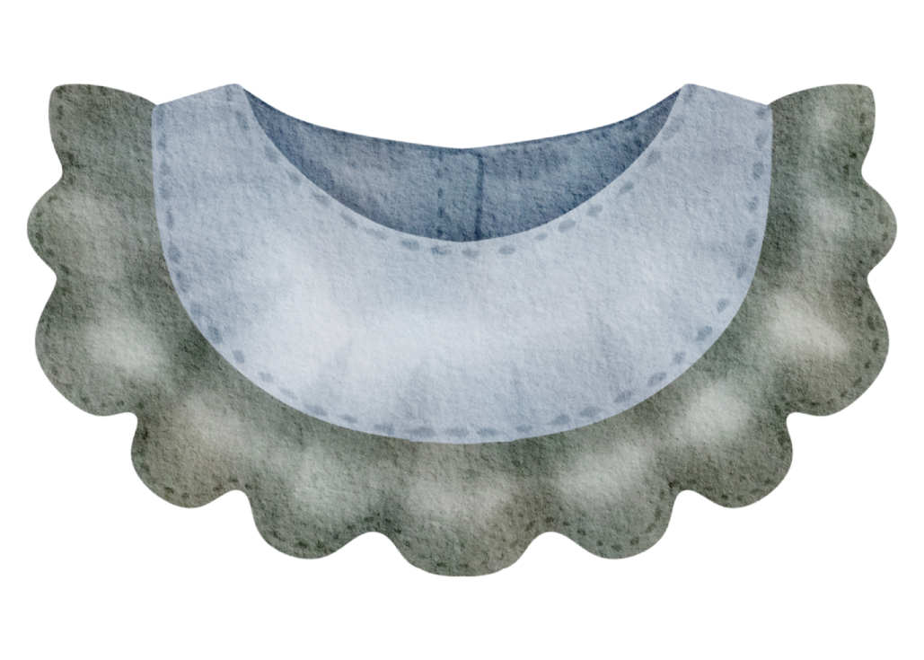 a watercolor painting of a blue and white collar