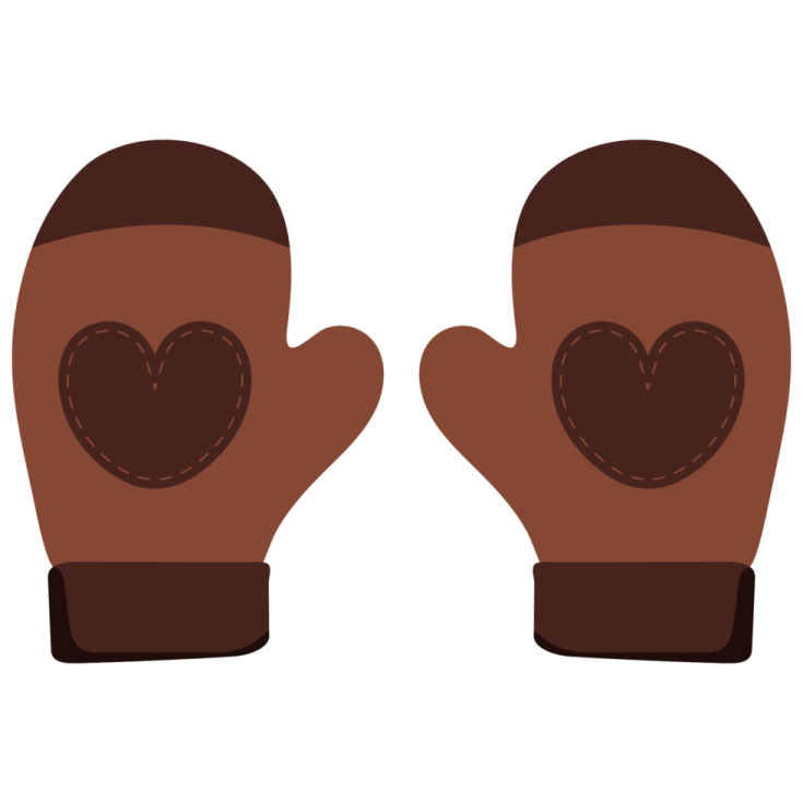 a pair of gloves with a heart in the middle