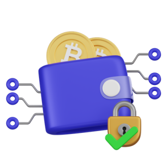 a padlock with bitcoin coins