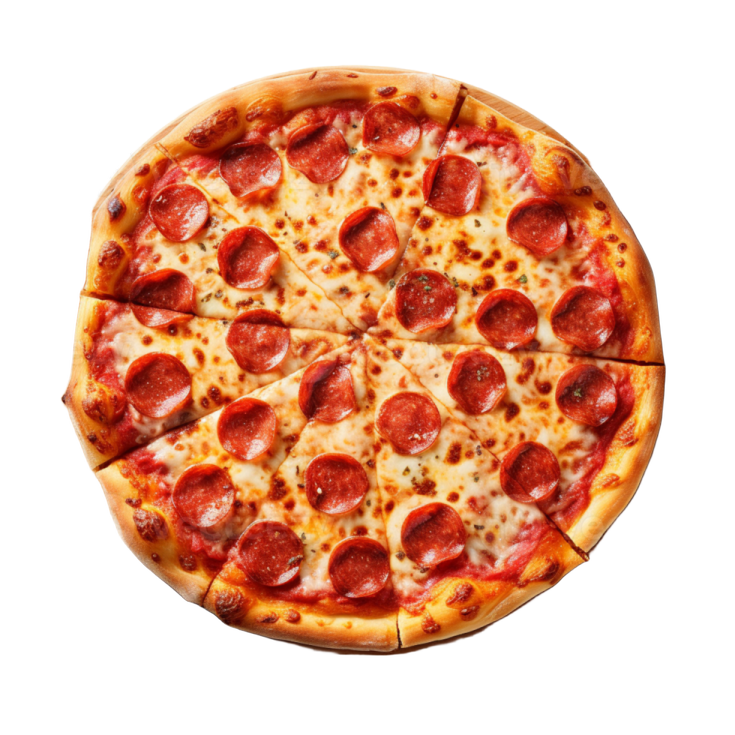 a pizza with pepperoni and cheese on it
