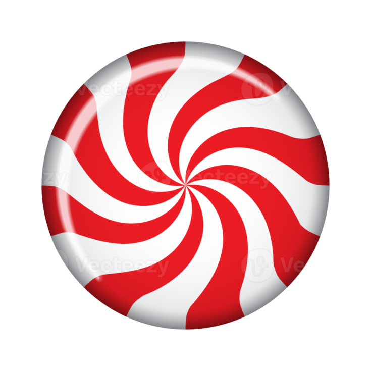a red and white pepper pepper candy button