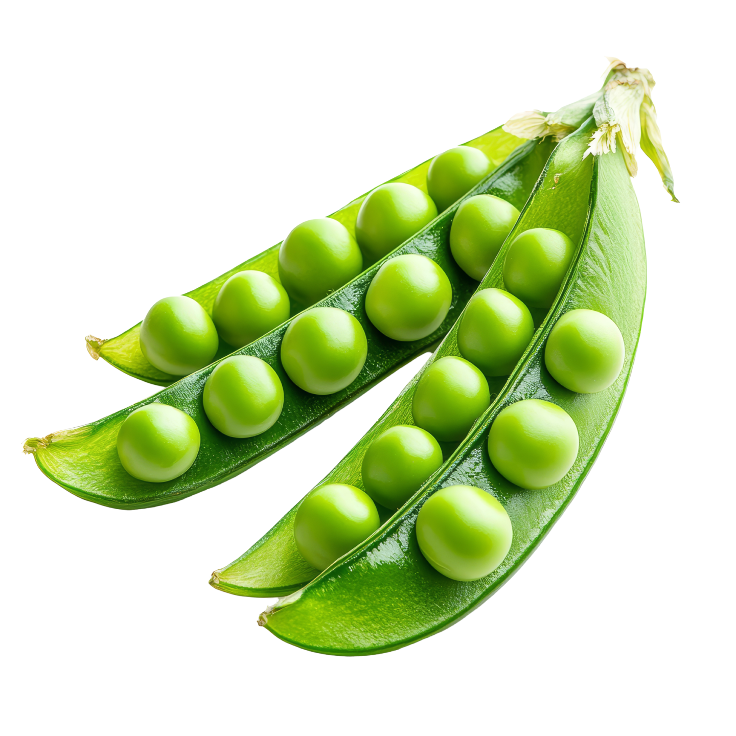 green peas on a white background