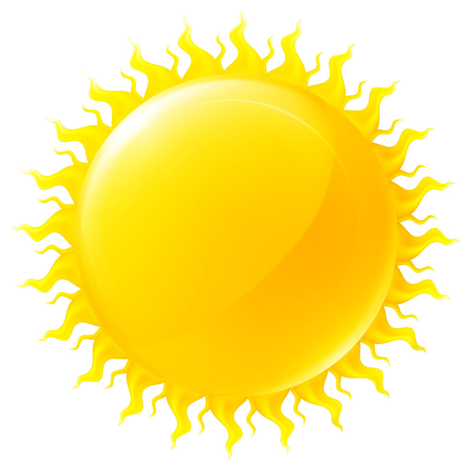 a yellow sun on a white background