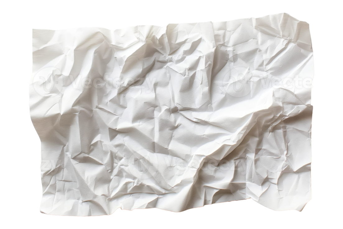 white crumpled paper on a white background
