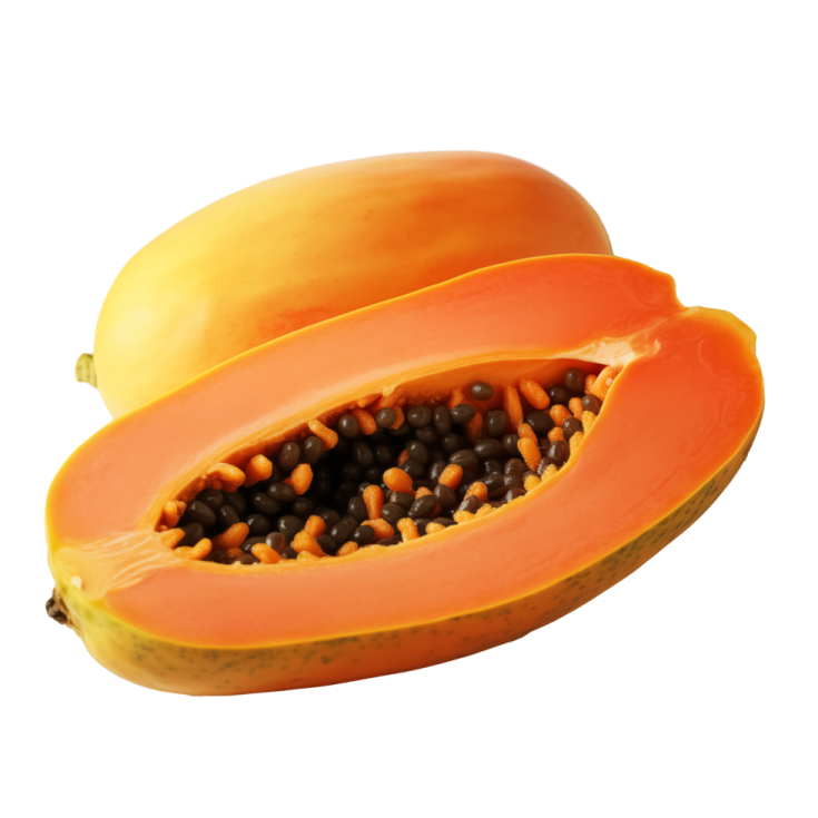 A close up of a papa with seeds