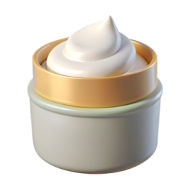 a bottle of cream on a white background