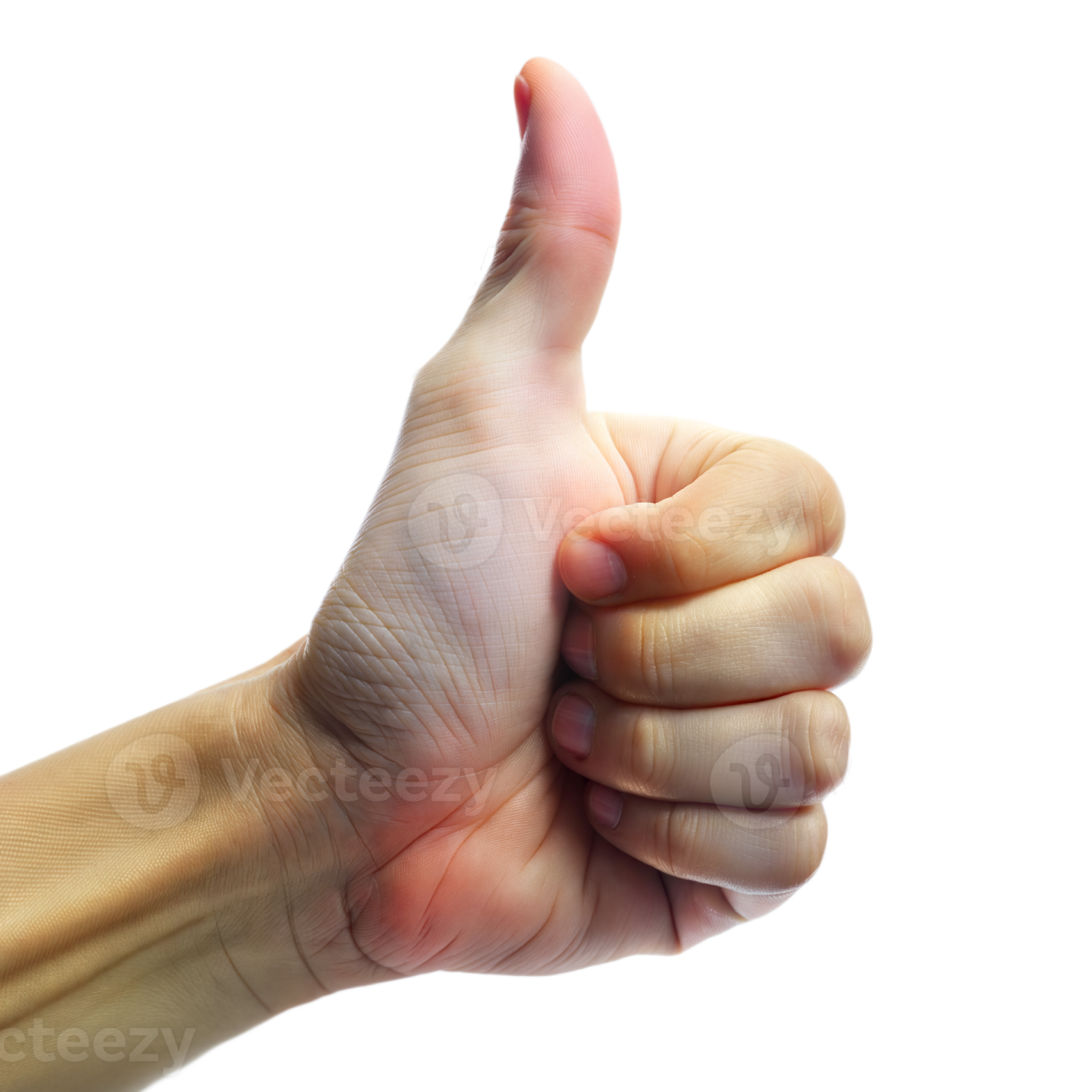 a person's hand giving a thumbs gesture