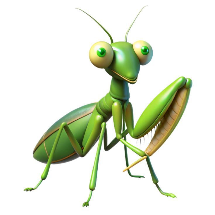 an illustration of a praying mantis