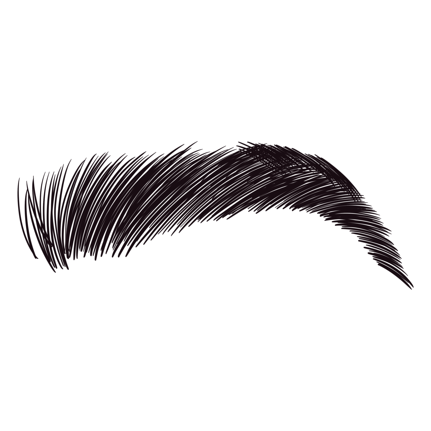 a black and white drawing of a eyebrow
