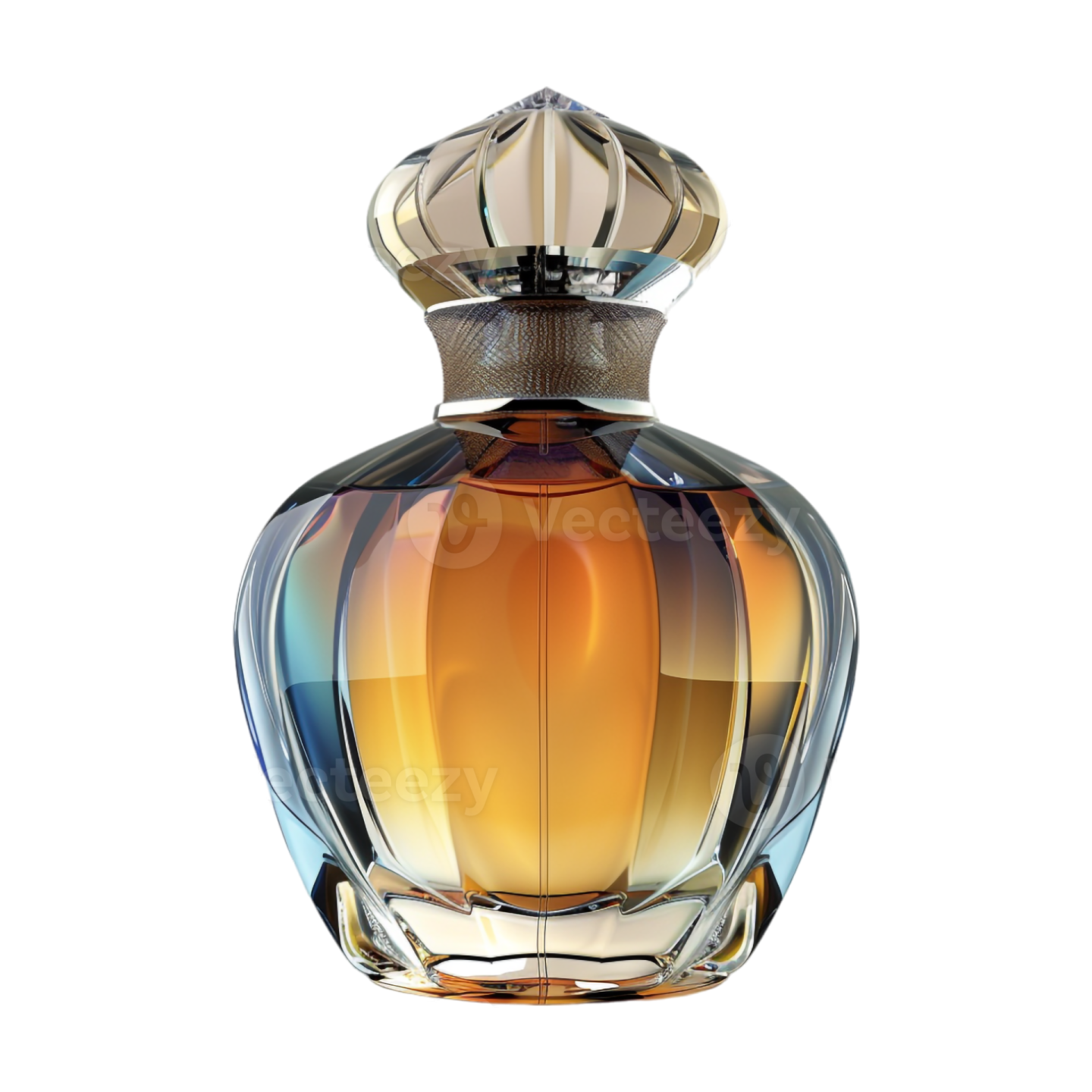 a bottle of perfume on a white background