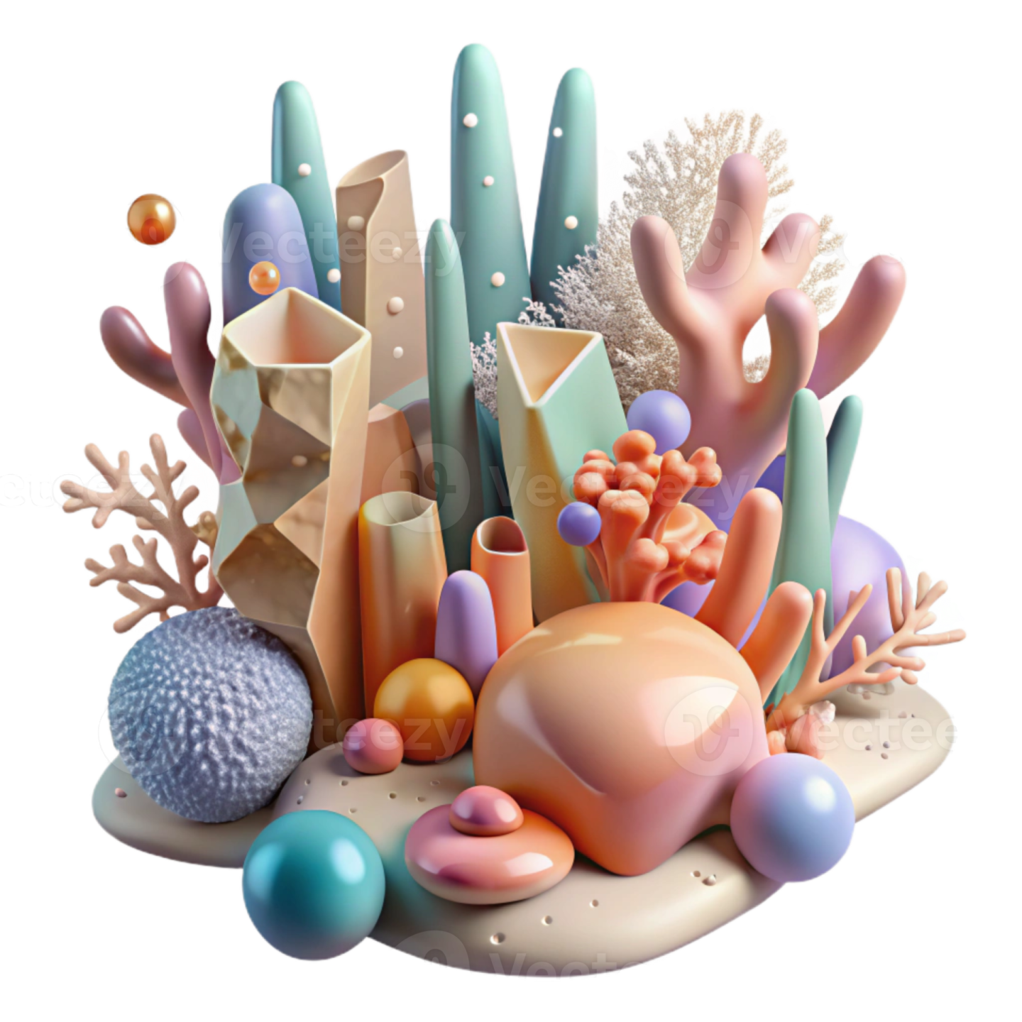 a bunch of different colored corals and coral reefs