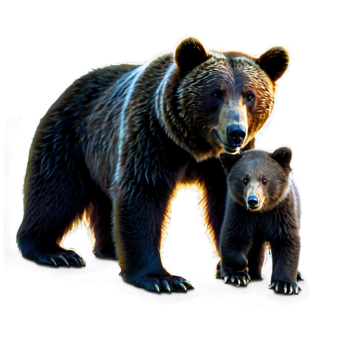 two bears standing next to each other bears