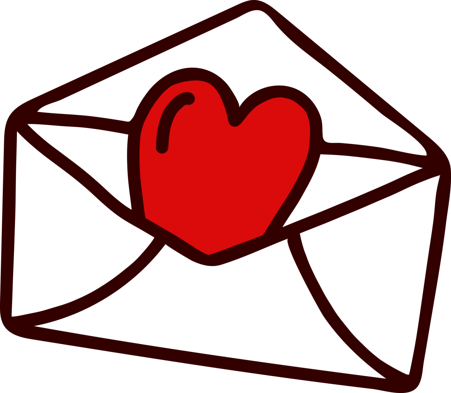 an envelope with a heart inside
