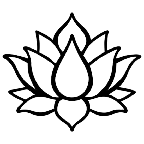 a black and white lotus flower