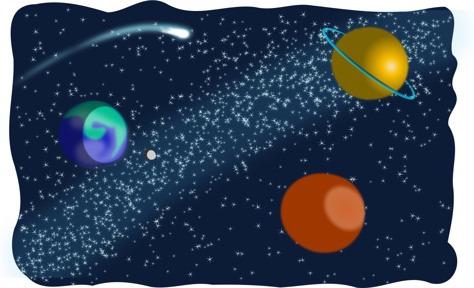 an image of planets in the night sky
