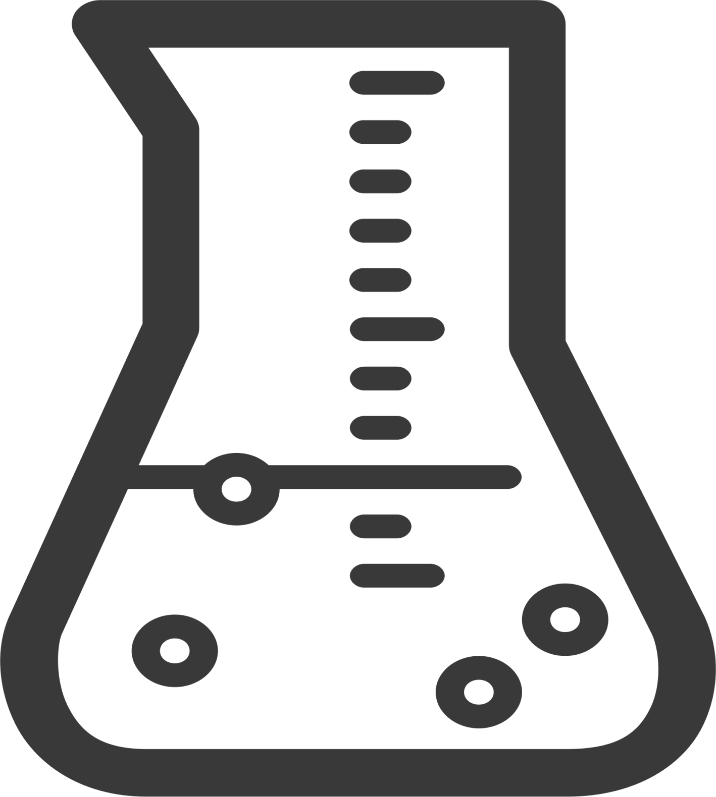 a black and white icon of a test tube