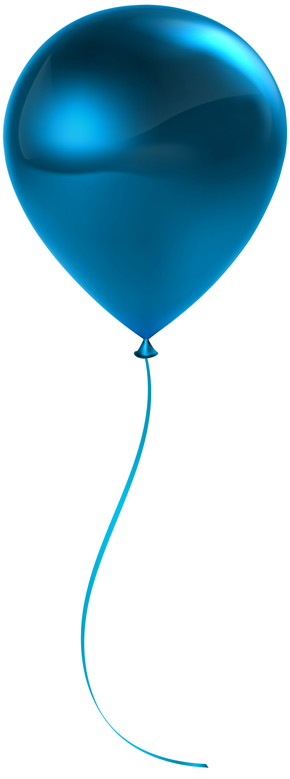 a blue balloon flying in the air