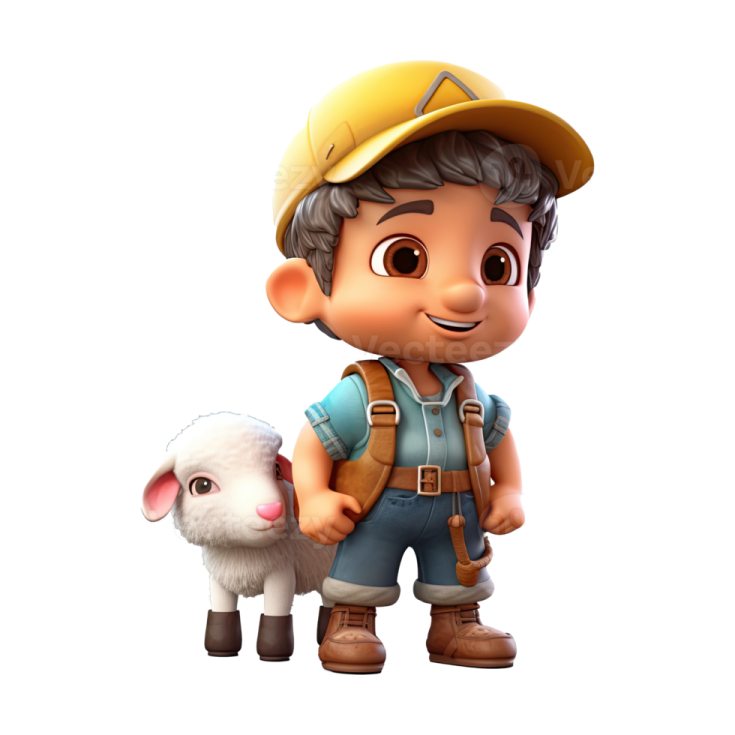 a little boy holding a sheep in his hands