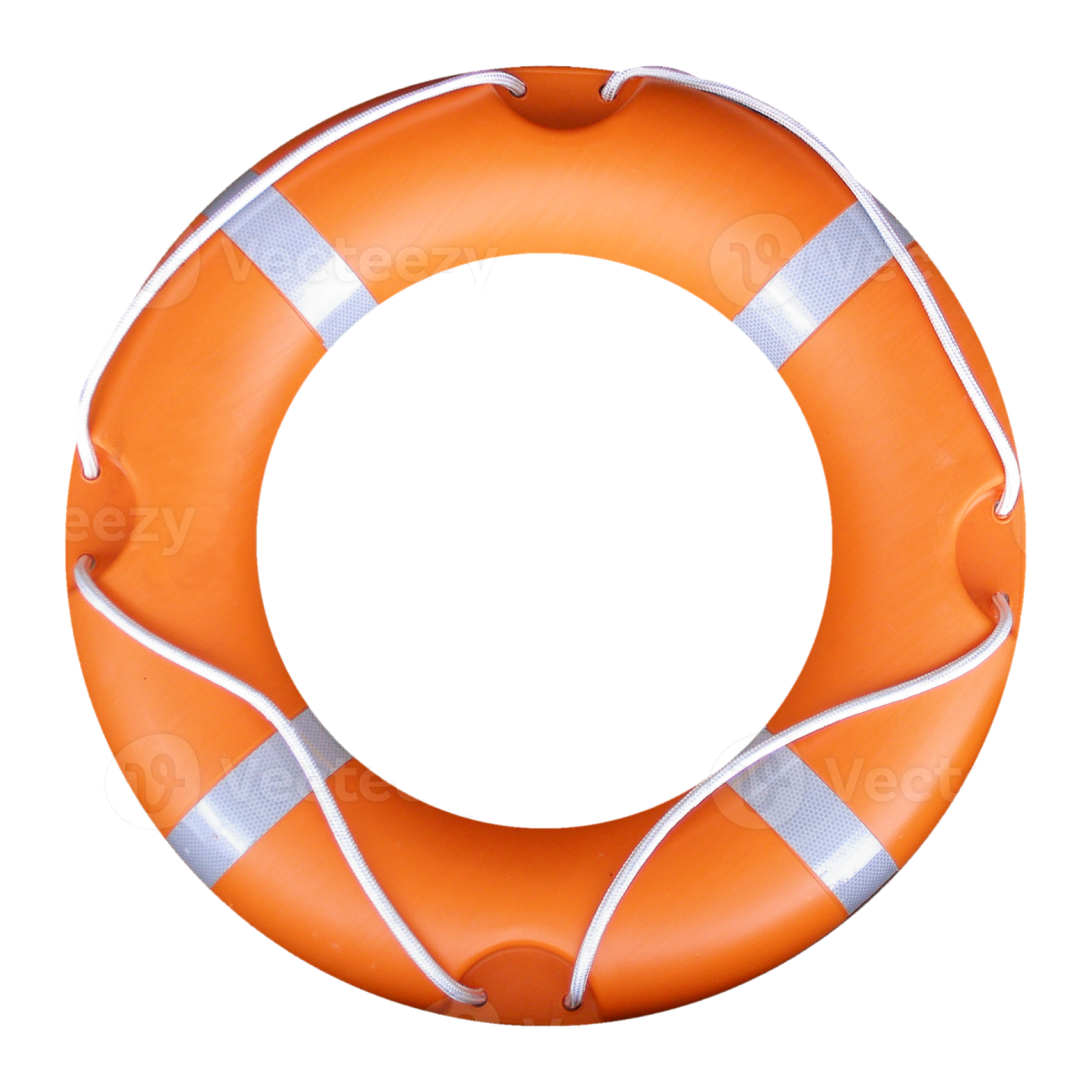 an orange life ring on a white background