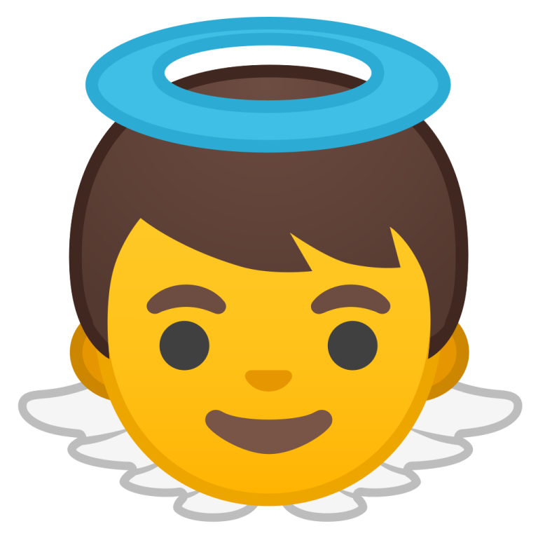 a man with an angel halo on his head