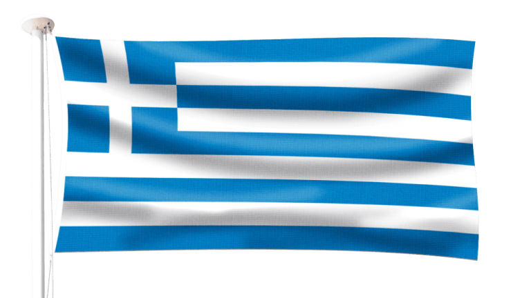 the flag of greece on a white background